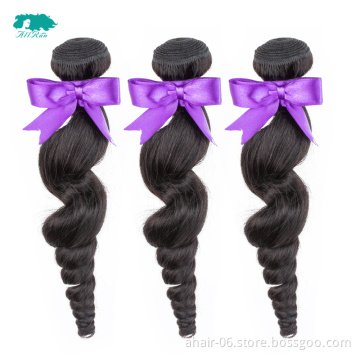 Wholesale good quality virgin hair loose wave brazilian human hair weave bundles with lace frontals